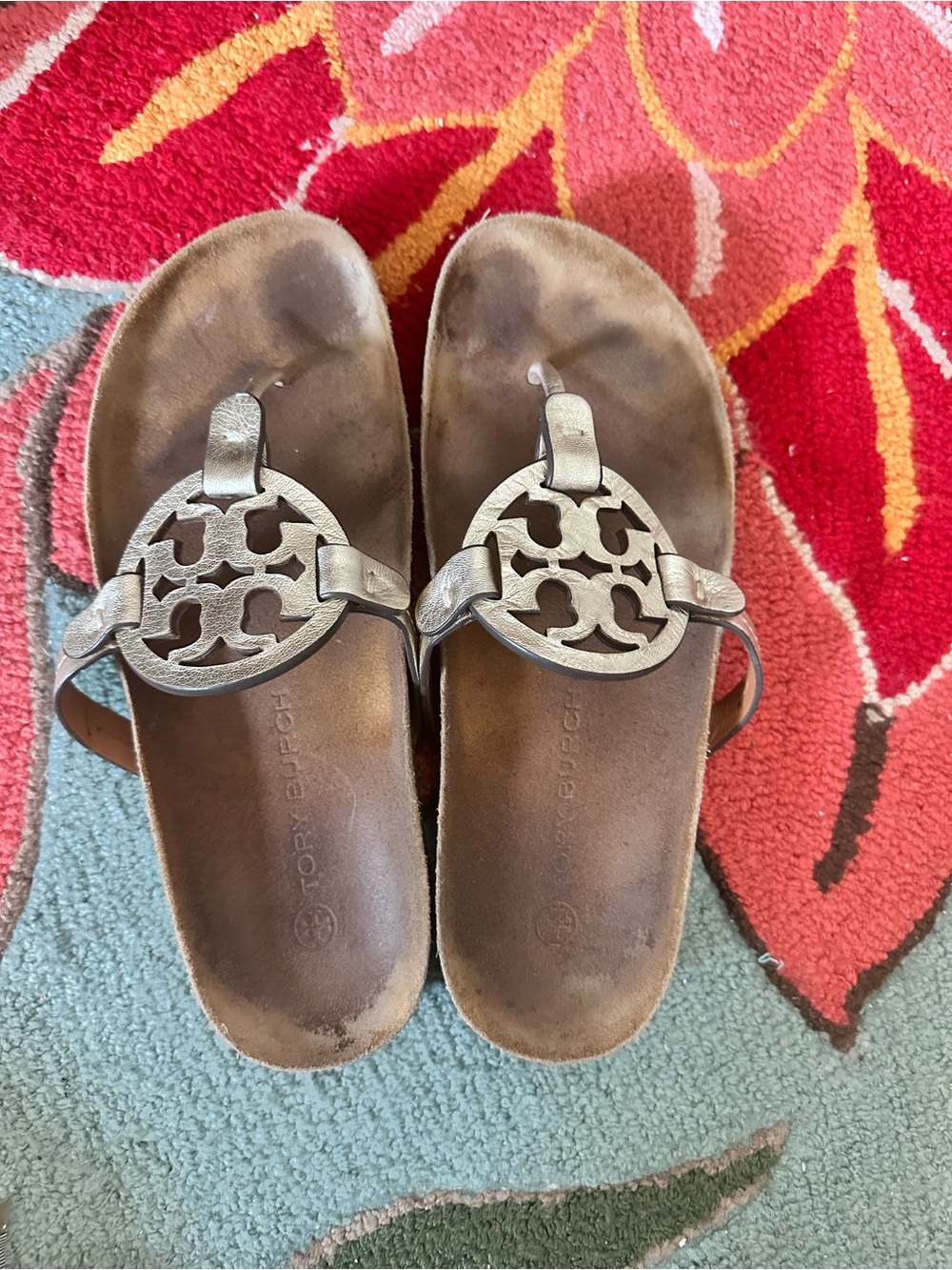 Tory Burch Metallic Miller Cloud Logo  Sandals